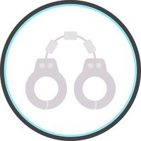 Handcuffs Flat Circle Icon vector