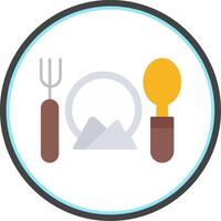 Cutlery Flat Circle Icon vector
