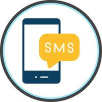 Sms Flat Circle Icon vector
