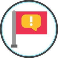 Flagged Flat Circle Icon vector