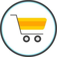 Trolley Flat Circle Icon vector