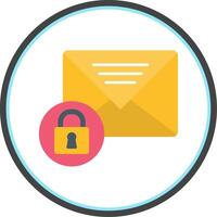 Private Message Flat Circle Icon vector