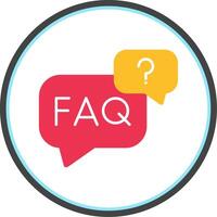 Faq Flat Circle Icon vector