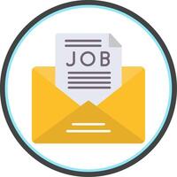 Job Offer Flat Circle Icon vector