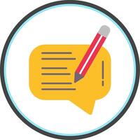 Write Message Flat Circle Icon vector