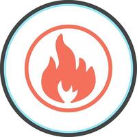Flame Flat Circle Icon vector