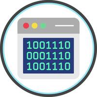 Binary Code Flat Circle Icon vector