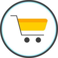 Cart Flat Circle Icon vector