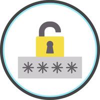 Broken Password Flat Circle Icon vector