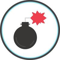 Bomb Flat Circle Icon vector