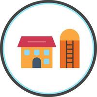 Silo Flat Circle Icon vector