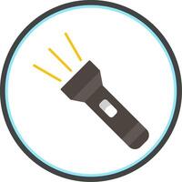 Flashlight Flat Circle Icon vector