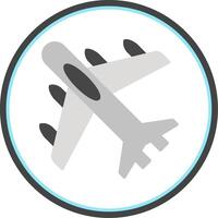 Jet Plane Flat Circle Icon vector