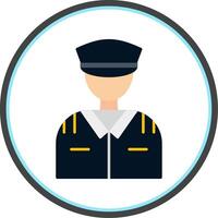 Pilot Flat Circle Icon vector