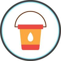 Water Bucket Flat Circle Icon vector