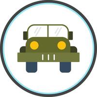 Military Jeep Flat Circle Icon vector