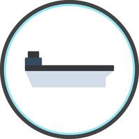 Aircraft Carrier Flat Circle Icon vector