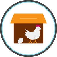 Chicken Coop Flat Circle Icon vector