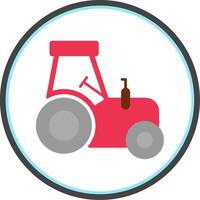 Tractor Flat Circle Icon vector