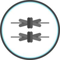 Barbed Wire Flat Circle Icon vector