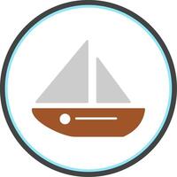 Dinghy Flat Circle Icon vector