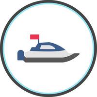 Speed Boat Flat Circle Icon vector