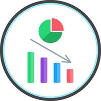 Pie Chart Flat Circle Icon vector