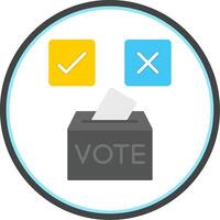 Vote Yes Flat Circle Icon vector