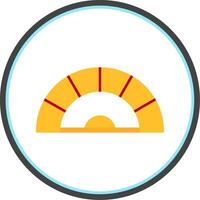 Protractor Flat Circle Icon vector