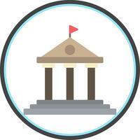 Government Building Flat Circle Icon vector