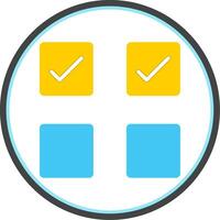 Check Box Flat Circle Icon vector