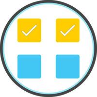 Check Box Flat Circle Icon vector