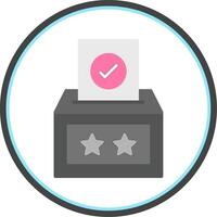 Voting Box Flat Circle Icon vector