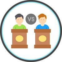 Debate Flat Circle Icon vector