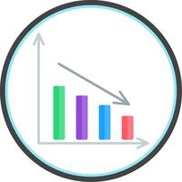 Bar Chart Flat Circle Icon vector