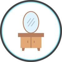 Dressing Table Flat Circle Icon vector