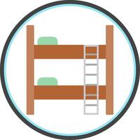 Bunk Bed Flat Circle Icon vector