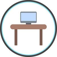 Work Space Flat Circle Icon vector