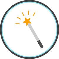 Magic Wand Flat Circle Icon vector