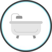 Bath Tub Flat Circle Icon vector