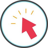 Mouse Cursor Flat Circle Icon vector