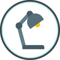 Desk Lamp Flat Circle Icon vector