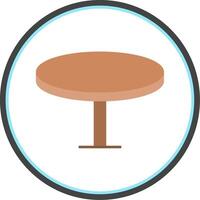 Round Table Flat Circle Icon vector