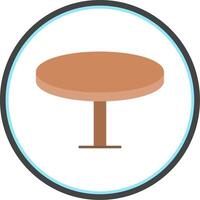 Round Table Flat Circle Icon vector