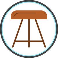 Stool Flat Circle Icon vector