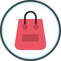 compras bolso plano circulo icono vector