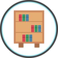 Bookshelf Flat Circle Icon vector