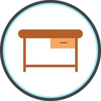 Desk Flat Circle Icon vector