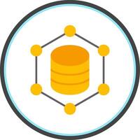 Blockchain Flat Circle Icon vector