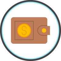 Wallet Flat Circle Icon vector